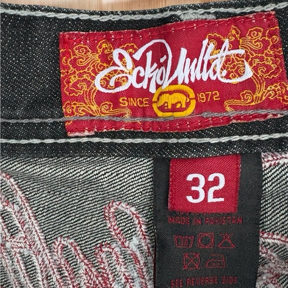 VTG Y2k Ecko Unltd Embroidered Dragon Skater Grunge Baggy Straight Leg 32W X42L - Picture 15 of 16